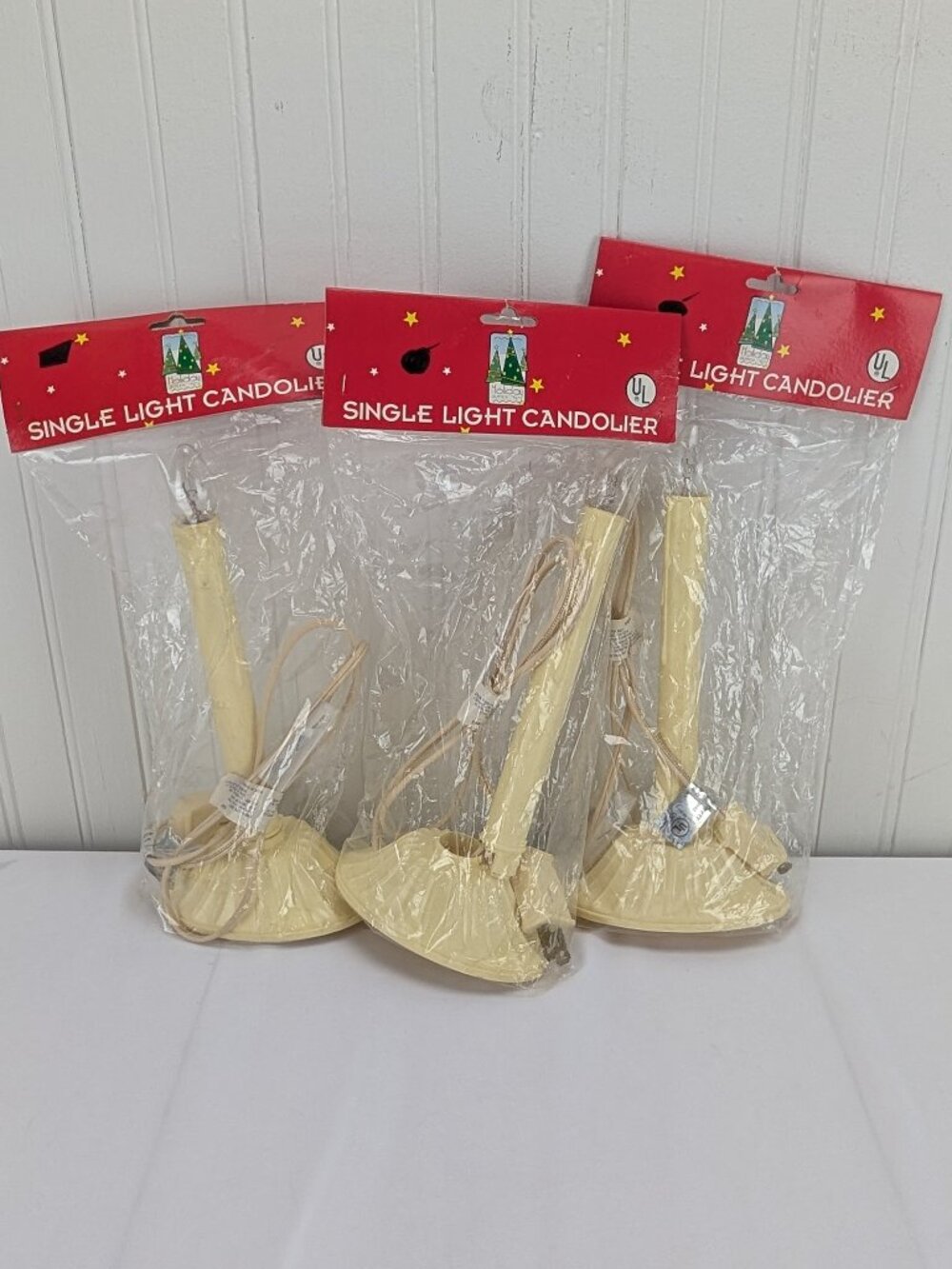 Single Light Candolier Electric Plug In Candle Indoor Lot of 3 Holiday Tradition